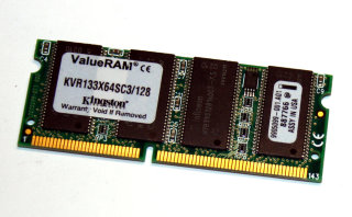128 MB SO-DIMM 144-pin PC-133 Laptop-Memory Kingston KVR133x64SC3/128 5099/5217