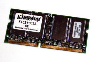 128 MB SO-DIMM 144-pin SD-RAM PC-100 Laptop-Memory  Kingston KTC311/128
