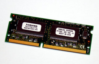 128 MB SO-DIMM 144-pin PC-133 SD-RAM Toshiba THLY12N11C75L  IBM FRU: 19K4653