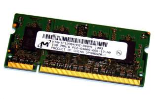 1 GB DDR2-RAM 200-pin SO-DIMM 2Rx16 PC2-6400S Micron MT8HTF12864HDZ-800H1