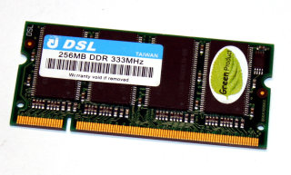 256 MB DDR RAM 200-pin SO-DIMM PC-2700S  Laptop-Memory (8-Chip, double-sided)