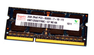 2 GB DDR3-RAM 204-pin SO-DIMM 2Rx8 PC3-8500S 'Hynix HMT125S6TFR8C-G7 N0 AA'