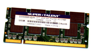 1 GB DDR-RAM 200-pin SO-DIMM PC-2700S Super-Talent D333B1G/H