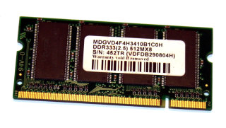512 MB DDR RAM 200-pin SO-DIMM PC-2700S  VDATA MDGVD4F4H3410B1C0H