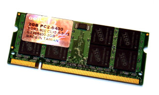 2 GB DDR2 RAM PC2-6400S 800MHz CL5 Laptop-Memory GEIL GX2S6400-2GB