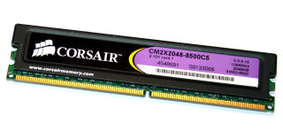 2 GB DDR2-RAM PC2-8500U non-ECC CL5 2.1V Corsair CM2X2048-8500C5  ver4.1  XMS2