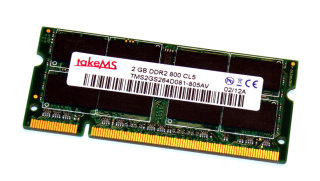 2 GB DDR2 RAM 200-pin SO-DIMM PC2-6400S CL5  takeMS TMS2GS264D081-805AV