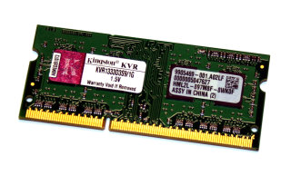 1 GB DDR3-RAM 204-pin SO-DIMM 1Rx8 PC3-10600S Kingston KVR1333D3S9/1G   9905469
