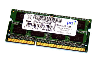 2 GB DDR3-RAM 204-pin SO-DIMM PC3-10600S  pqi MFCCR423PA0105