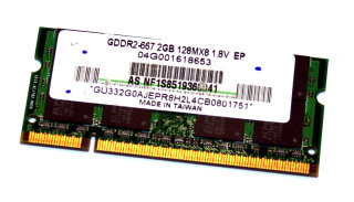 2 GB DDR2 RAM 200-pin SO-DIMM PC2-5300S Unifosa GU332G0AJEPR8H2L4CB