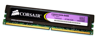 1 GB DDR2-RAM 240-pin PC2-6400U CL5  Corsair CM2X1024-6400 1.9V ver5.1  XMS2-Memory