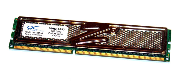 1 GB DDR3 RAM 240-pin PC3-10600U CL7  nonECC Platinum Series OCZ OCZ3P13331G