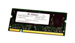 1 GB DDR RAM 200-pin SO-DIMM PC-2100S CL2 Laptop-Memory Infineon HYS64D128020GBDL-7-A