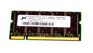 512 MB DDR-RAM 200-pin SO-DIMM PC-2700S ECC-Memory Micron MT9VDDT6472HY-335F2
