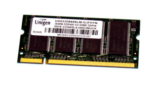 256 MB DDR-RAM 200-pin SO-DIMM PC-3200S  Unigen UG032D6686LM-GJFHYN