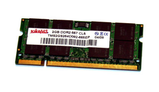 2 GB DDR2 RAM 200-pin SO-DIMM PC2-5300S 667 CL5  takeMS TMS2GS264D082-665EP