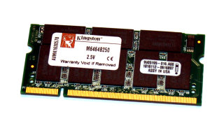 512 MB DDR-RAM 200-pin SO-DIMM PC-2100S  16-Chip  Kingston M6464B250   9905195