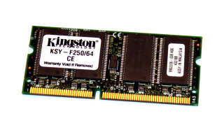 64 MB SD-RAM 144-pin SO-DIMM PC-100  Kingston KSY-F250/64   9902206