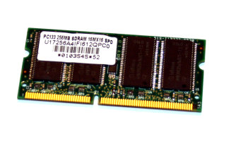 256 MB SO-DIMM 144-pin PC-133 SD-RAM Laptop-Memory  Unifosa U17256A4IFI612QPC0