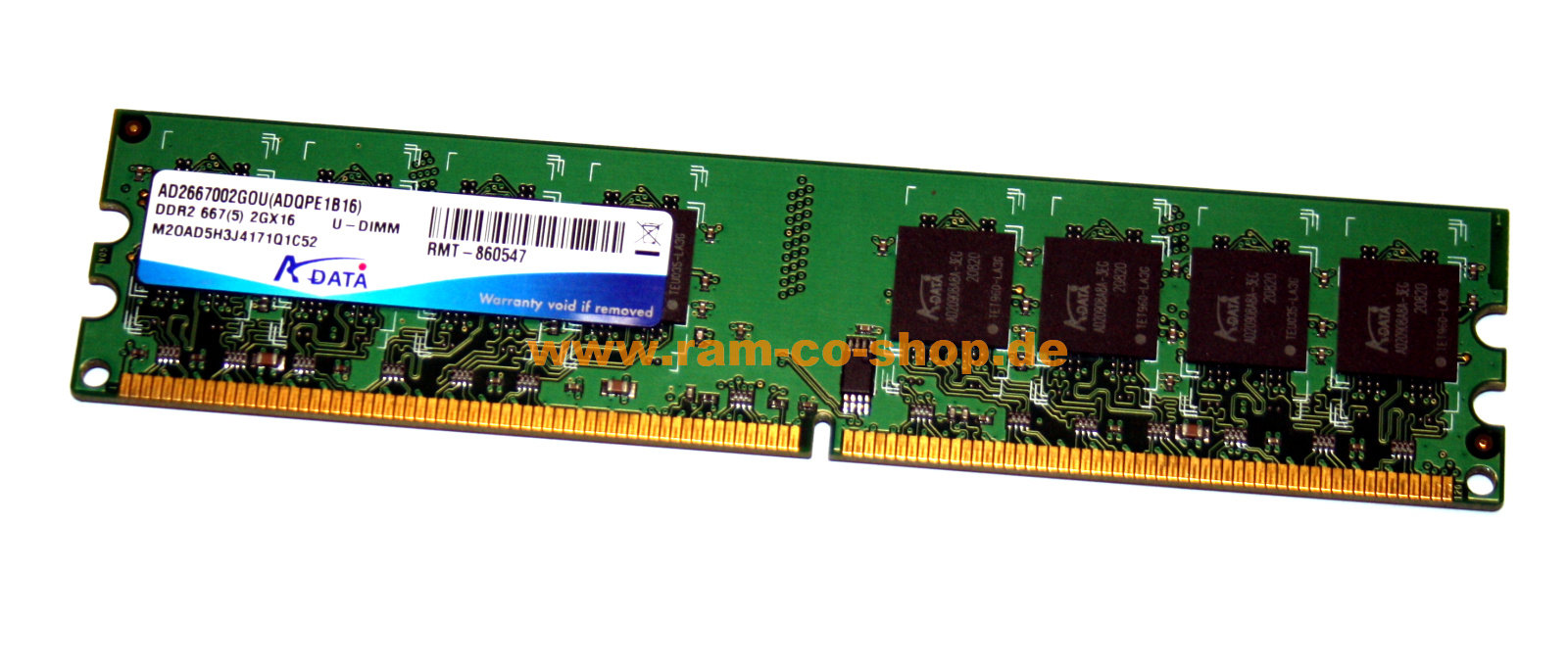 2 GB DDR2-RAM 240-pin PC2-5300U non-ECC CL5 'ADATA AD2667002GOU(ADQPE, €  7,48