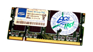 1 GB DDR-RAM 200-pin SO-DIMM PC-3200S CL3 Elite   Team TSDR1024M400C3-E