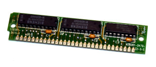 256 kB Simm 30-pin 100 ns 3-Chip 256kx9  (Chips: 2x Siemens HYB514256A-10 + 1x NEC D41256C-10)   s