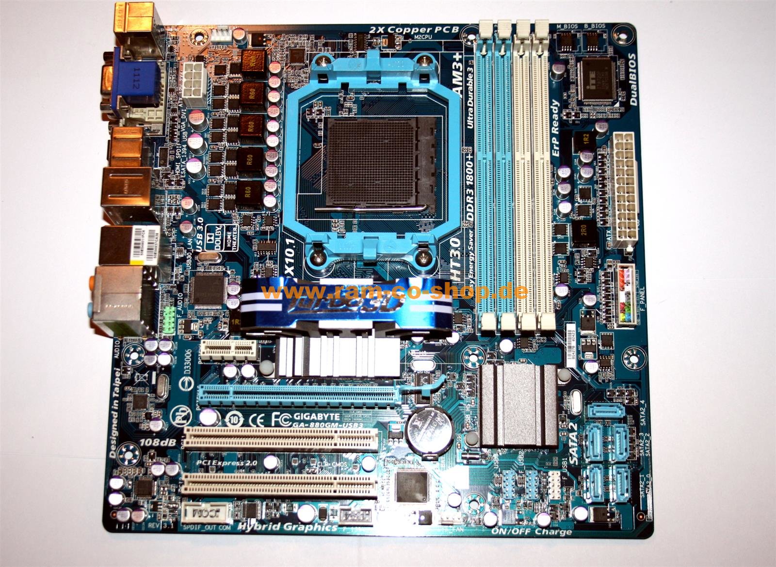 Mainboard µATX AMD AM3+ 4xDDR3 USB3 VGA/Sound 'Gigabyte GA-880GM-USB3