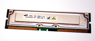 256 MB 184-pin RDRAM Rambus PC800 ECC 45ns 800MHz Samsung MR18R1628AF0-CK8