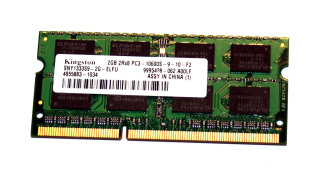 2 GB DDR3-RAM 204-pin SO-DIMM PC3-10600S  Kingston SNY1333S9-2G-ELFU
