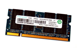 2 GB DDR2 RAM 200-pin SO-DIMM 2Rx8 PC2-6400S   Ramaxel RMN1740EC48D8W-800