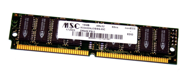 16 MB EDO-RAM non-Parity 60 ns 72-pin PS/2 Memory  MSC 9324204J3SSG-6IC