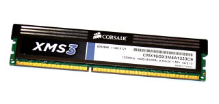 4 GB DDR3-RAM PC3-10600U non-ECC XMS3-Memory Corsair CMX16GX3M4A1333C9 1.5V ver2.13