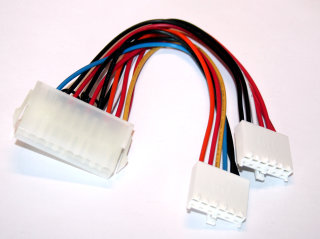 Strom-Adapterkabel 20-pin ATX-Netzteil zu P8/P9 AT-Mainboard (0,2m)