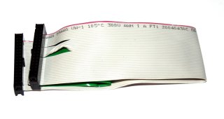 Floppy-Kabel 34-pin für ein 3,5"-Diskettenlaufwerk (2x IDC-Buchsenleiste) gedreht  26 cm