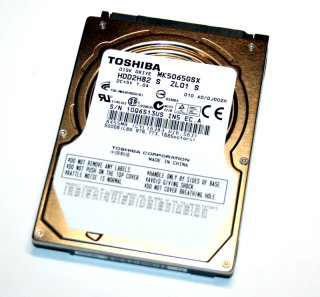 500 GB SATA II - Harddisk 2,5" 8MB Cache  Toshiba MK5065GSX