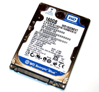 160 GB SATA II - Harddisk 2,5" Notebook-Festplatte Western Digital WD1600BEVT