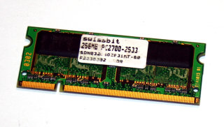 256 MB DDR RAM 200-pin SO-DIMM PC-2700S Laptop-Memory Swissbit SDN0326402B31MT-60