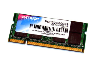 2 GB DDR2 RAM 200-pin SO-DIMM PC2-6400S CL6  Laptop-Memory   Patriot PSD22G8002S