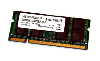 1 GB DDR2-RAM 200-pin SO-DIMM PC2-5300S CL5  Swissbit SEN12864C2B72EP-30 R