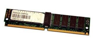 16 MB FPM-RAM mit Parity 70 ns PS/2-Simm Chips: 8x Siemens HYB5117400BJ-60 + 1x Samsung KM44C4103CK-6