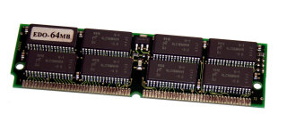 64 MB EDO-RAM 50 ns 72-pin PS/2 non-Parity 3.3V/5V  Chips: 8x Micron 4LC16M4H9-5 D