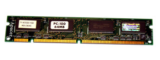 64 MB SD-RAM 168-pin PC-100U non-ECC   Apacer 71.63320.102