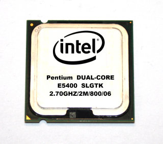 Intel Dual-Core CPU E5400  SLGTK   2x2.70 GHz, 800 MHz FSB, 2 MB, Sockel 775