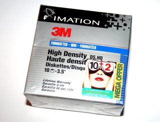 3,5" (3.5 Inch) HD-Floppy-Disks (10 pcs + 2 pcs) DS,HD  3M Imation 2HD 1,44 MB   New and sealed