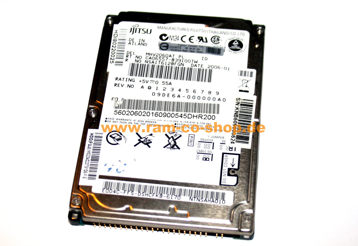 Fujitsu Festplatte 2,5 Zoll IDE MHV2060AT 60GB 