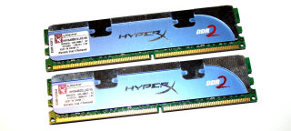4 GB DDR2-RAM-Kit (2x 2GB) 240-pin PC2-6400U  HyperX CL4  2.0V  Kingston KHX6400D2LLK2/4G   99U5316