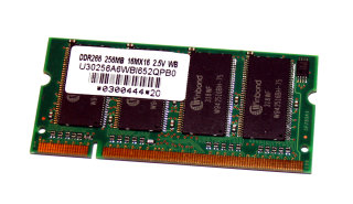 256 MB DDR RAM 200-pin SO-DIMM PC-2100S   Unifosa U30256A6WBI652QPB0