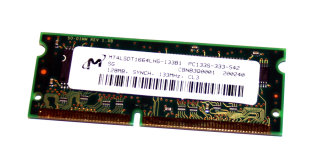 128 MB SO-DIMM PC-133  CL3 SD-RAM Laptop-Memory Micron MT4LSDT1664LHG-133B1