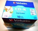 10 Verbatim Rohlinge CD-R full printable 80Min 700MB 52x...