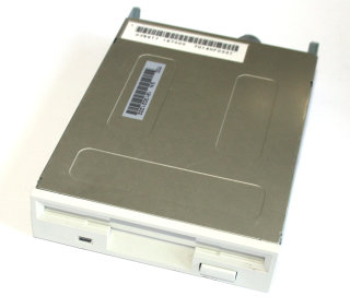 3,5" Disketten-Laufwerk (DD-Floppy 720kb / HD-Floppy 1,44 MB) Mitsumi T359T7  Frontblende: beige